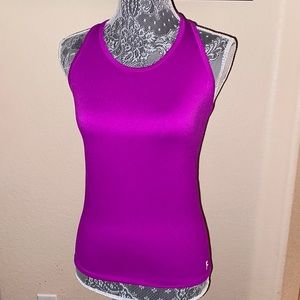 Danskin Now pink athletic fitted racerback top size s